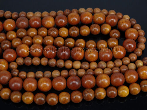 Natural Wood Sandalwood Rosewood Round Spacer Loose Beads 15.5'' 6mm 8mm 10mm