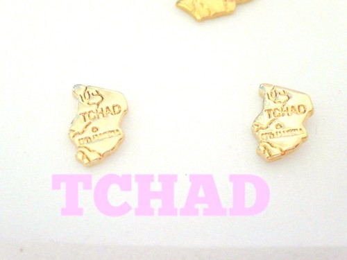 BOUCLES D/'OREILLE TCHAD EN PLAQUE OR