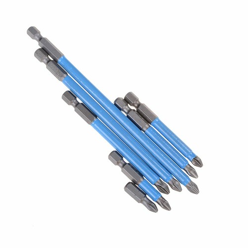 Long Reach S2 Metal Single Head Phillips//Cross Hex Shank PH2 Screwdriver Bits