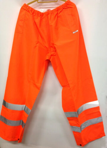 JSP Foul Weather Reflective Hi-Vis Trousers Orange Waterproof 4XL 