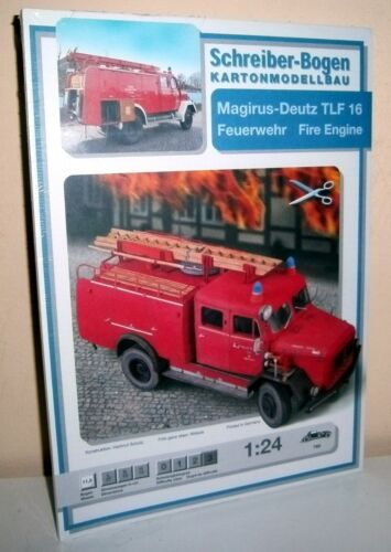 KARTONMODELLBAU  Magirus-Deutz TLF 16 Feuerwehr  SCHREIBER-BOGEN 765