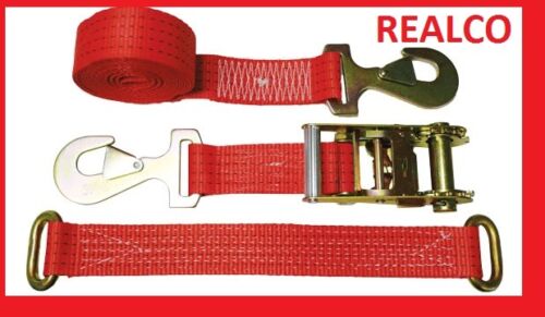 SNAPHOOKS 2X RED 4METER RECOVERY WHEEL STRAPS LINK-STRAPS /&