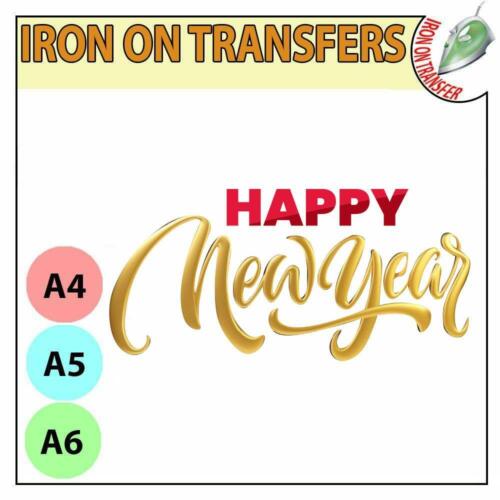 Details about  / Adults Happy New Year Iron On Transfers Paper T Shirt Vinyl Stickers Funny Top