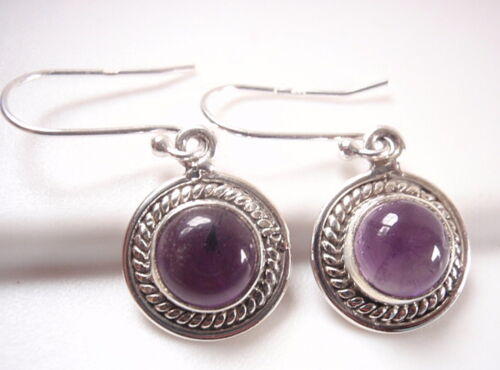 Details about  / Cultured Pearl and Amethyst Round 925 Sterling Silver Dangle Earrings