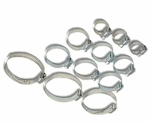 12 Hose Clips Jubilee Clamp Band Small Pipe Steel Clamps Plumbing Grip Worm Gear 