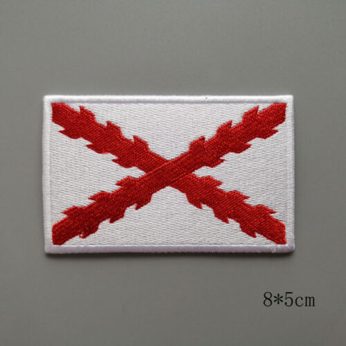 National Flag Spain Cross of Burgundy Full 100% Embroidery Patch Badge Iron on 