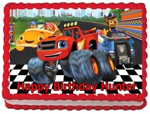 BLAZE AND THE MONSTER MACHINE EDIBLE CAKE TOPPER BIRTHDAY DECORATIONS BLAZE AND THE MONSTER MACHINE EDIBLE CAKE TOPPER BIRTHDAY DECORATIONS