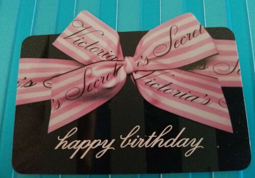 Mint Victoria's Secret Pink Gift Card DIECUT Happy Birthday Ribbon Collectible 