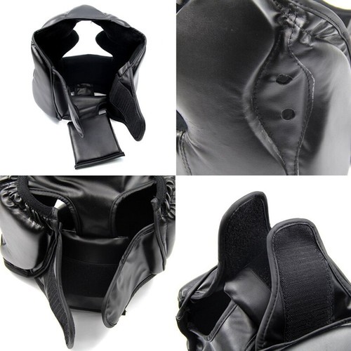 Black Good Headgear Head Guard Training Helmet Kick Boxing Protection Gear U p7x