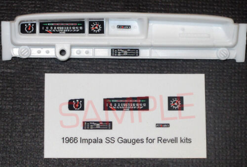 1966 IMPALA SS 396 HARDTOP GAUGE FACES for 1/25 scale REVELL KITS 