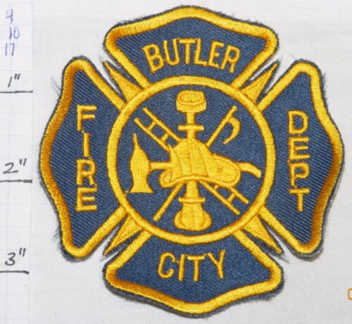 BUTLER CITY FIRE DEPT GRAY & YELLOW PATCH PENNSYLVANIA 