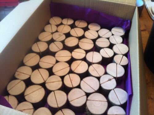 50pcs Wedding Party Restaurant Name Place Natural Wooden Card Holders Quality Uk 