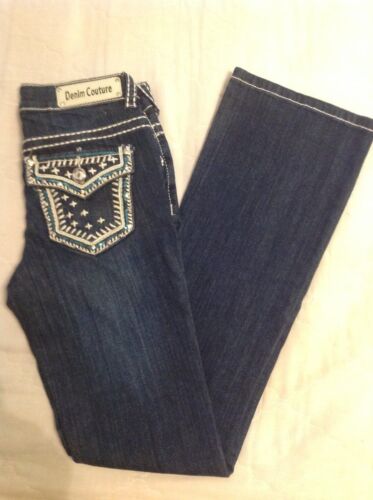 Denim Couture Jeans Bootcut Embroidered Stars