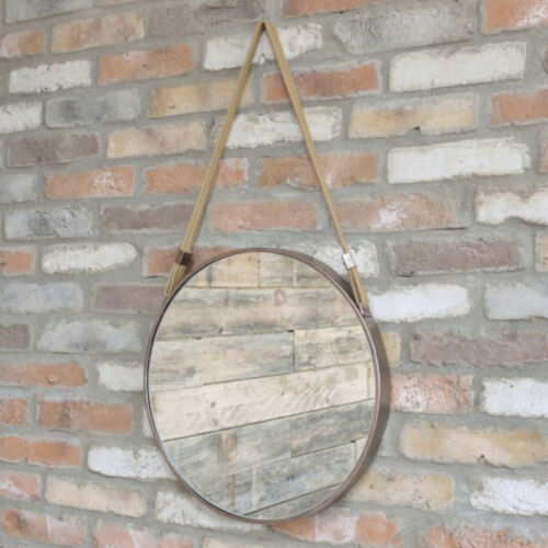 New Industrial Metal Frame Round Bathroom Glass Wall Mounted Shaving Mirror 47cm 