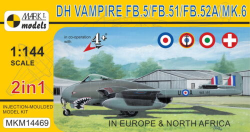 2in1 DH Vampire FB.5 /"Europe /& N.A/" 1//144 Cold War Fighter 4 Options MARK1
