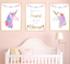 Children gift Unicorn Nursery Prints Set of 3 Baby Girl Bedroom Art Pictures