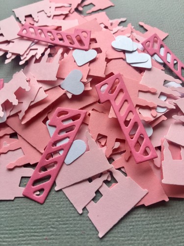 1 St Birthday CONFETTI Fille Rose Fête Décoration de Table