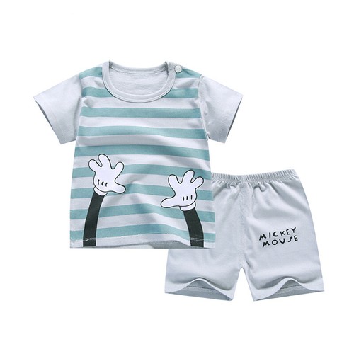 Toddler Baby Boys Girls Outfits Set Kids Short Sleeve Tee+Shorts 2PCS Age 0-6 Y