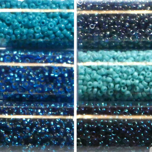 Miyuki Rocailles 15//0 rund 1,5 mm petrol aqua türkies hellblau 5g = 1 Röhrchen