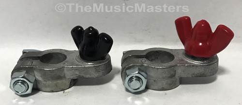 Pair Boat Battery Cable Wire Post Terminal Connector Clamp Positive Negative //