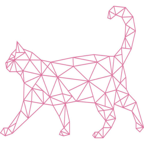 30x37 cm à 60x74 cm Sticker XXL Décoration Animal Chat Géométrique