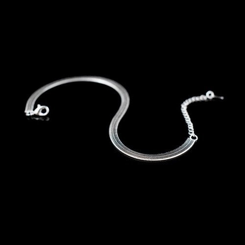 925 chapado en plata esterlina plana Serpiente Cadena Tobillera