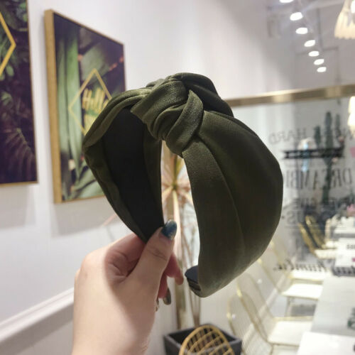 Details about   1Pcs Women Irregular Wrinkled Headband Solid Color Wide-brim Knotted Hair Hoop 