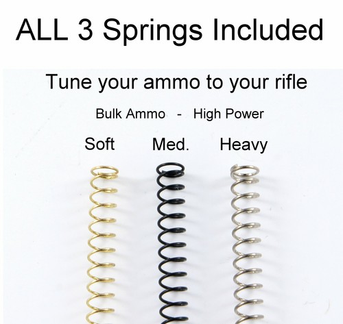 3 SPRINGS 10//22 Ruger Extended Charging Handle 1022 10-22 BLUE KNURLED 3//4 in