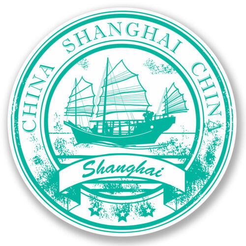 2 x 10cm SHANGHAI CHINE Vinyle Autocollant voyage bagages portable Carte Drapeau Voiture # 5831