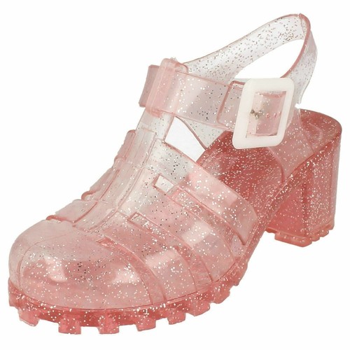 Girls Spot On Synthetic Glitter Jelly Shoes