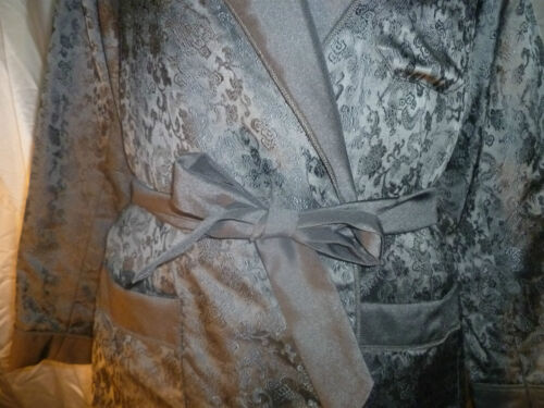 Mens Smoking Jacket Short Robe Chinese Silk Style Full lined