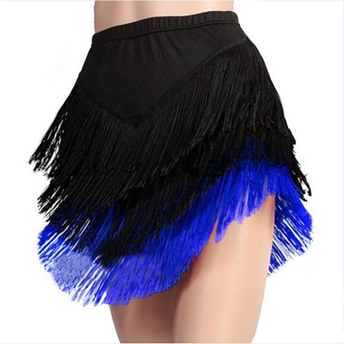 Ladies Latin Skirt Tango Rumba Dance Tassels Fringe Ballroom Shorts Inside S-2XL