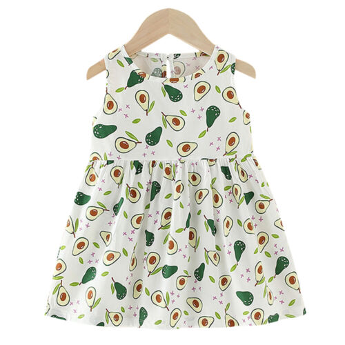 Baby Kids Girls Cartoon Summer Sleeveless Tank Dress Holiday Swing Cosy Sundress