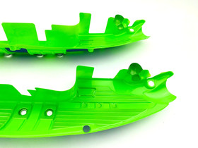 2 Knex Pirate Ship Green/Blue Side Halves - K'nex Thrill Rides Parts 15139/11868
