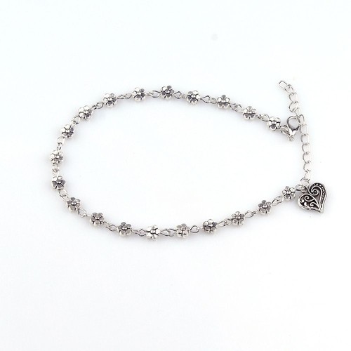 Perle Chaîne Bracelet de cheville Pieds nus Sandale Plage Pied Bijoux Filles Argent