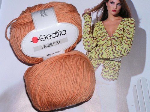 600 g frisetto Gedifra lana ligera algodón mandarina Orange Apricot verano
