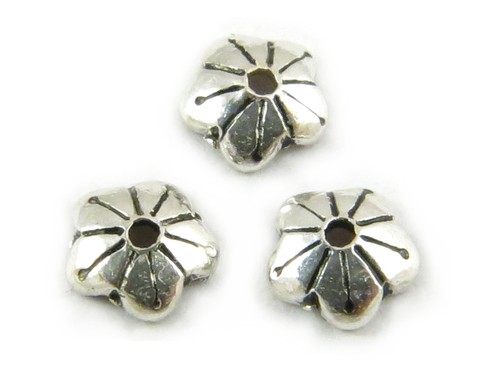 4mm 925er Sterling plata-tapas de perlas 10 unidades.