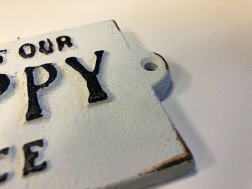 THIS IS OUR HAPPY PLACE cast iron sign 
