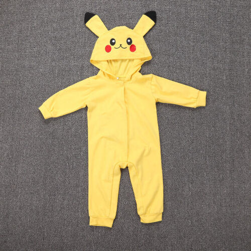 Kids Baby Pikachu Romper Kigurumi Jumpsuit Bodysuit Pajamas Sleepwear Babygrow