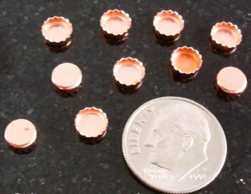 Bezel cups copper 4mm round machine made serrated edge 10 bezel cups bc022 