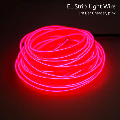 EL WIRE LED NEON GLOW LIGHT ROPE 6.6FT//16.4FT INVERTER OUTDOOR /& INDOOR USE 9