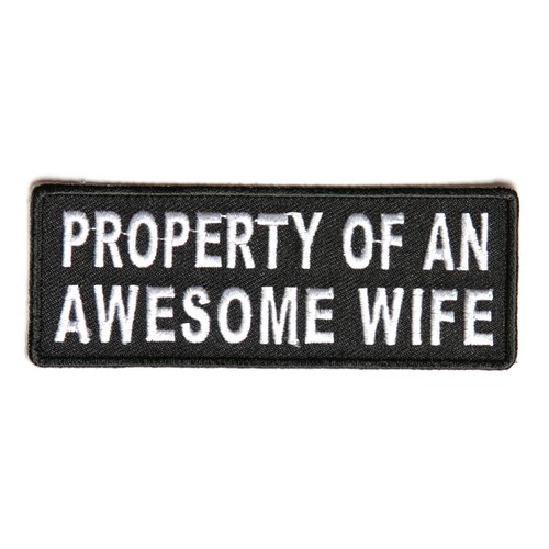 Property Of An Awesome Wife Patch Badge Iron Or Sew On 10cm x 4cm