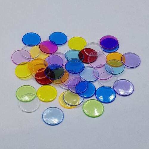 100x Transparent Farbzählung Bingo Chips Spielkarten Bingo Marker Kids Spielzeug