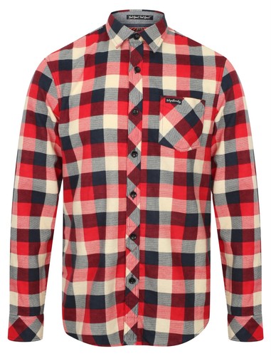 Mens Tokyo Laundry Veracruz Long Sleeve Cotton Flannel Shirt