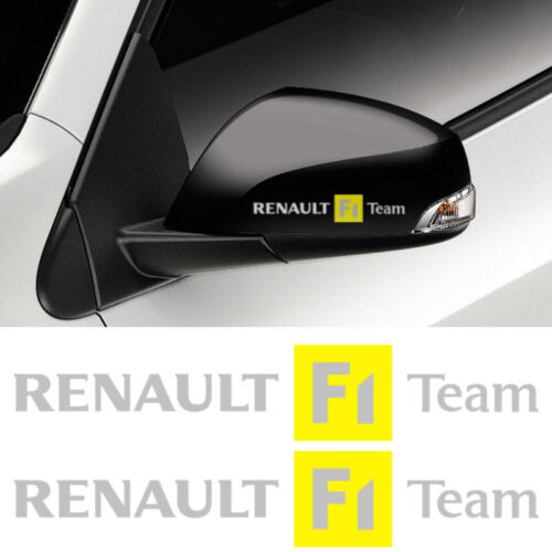 Text White//Black//Silver 2x RENAULT F1 Team Vinyl Decal Sticker Gloss finish