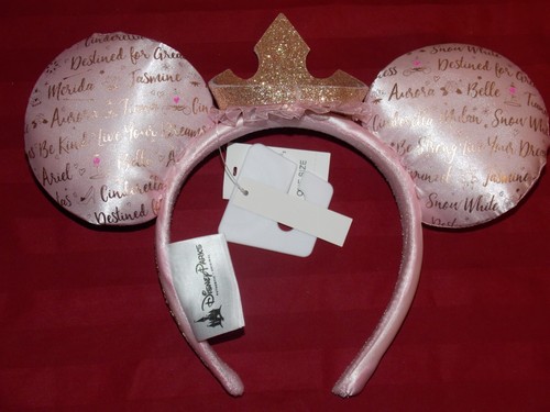 Disney Parks Princess Crown Pink /& Rose Gold Minnie Mouse Ears Headband New