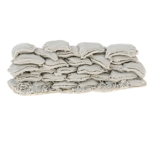 MagiDeal 1//35 Resin Long Curved Sandbag Walls Resin Soldier Base Unpainted