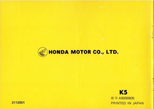 Honda 1974 Z50A K5 Owners Manual PDF Mini Trail Owner's Maintenance 