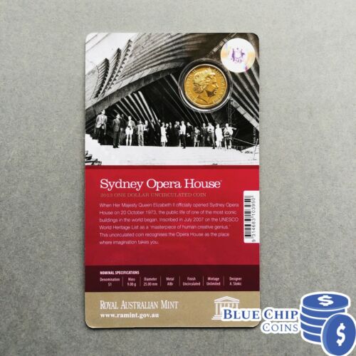 2013 $1 40th ANNIVERSARY OF SYDNEY OPERA HOUSE COIN ON CARD