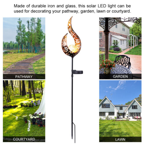 Design LED Außen Solar Lampe Erdspieß Steck Leuchte Bronze Glas Mond Deko Garten